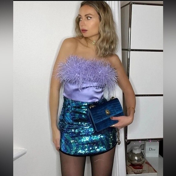 ZARA SHORT SEQUIN SKIRT - Picture 7 of 8